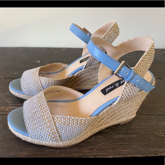 Violet and Red | Shoes | Violet And Red Micah Blue Textured Wedge Size 7  Soooo Cute | Poshmark